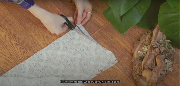 thrift flip lace curtain to gorgeous boho fringe dress, How to make a fringe dress