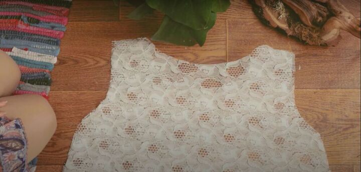 thrift flip lace curtain to gorgeous boho fringe dress, How to sew a fringe dress