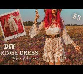 Thrift Flip: Lace Curtain to Gorgeous Boho Fringe Dress