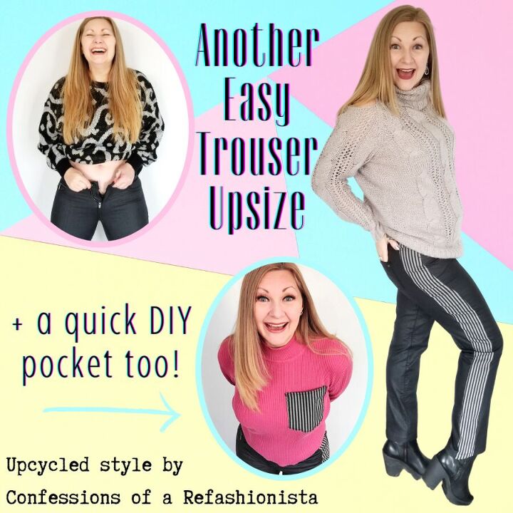 an easy trouser upsize quick upcycled pocket too