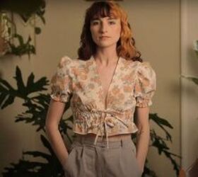 How to Make an Adorable Tie Front Top With Puffy Sleeves
