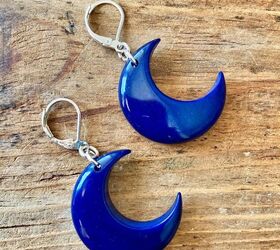 how to make earrings from vegetable ivory nuts, Blue moon earrings