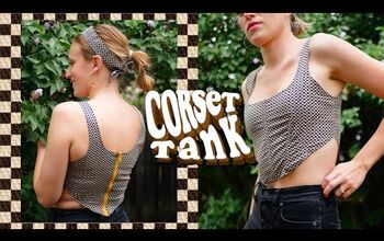 Upcycling Alert- Make a Corset Tank Top From a Coat!