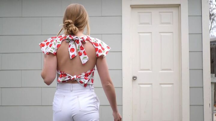 make this exquisite backless top from an old blouse