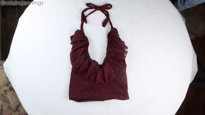 diy ruffle halter top from a scarf easy sewing