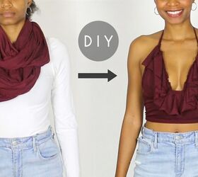 DIY Ruffle Halter Top From a Scarf (Easy Sewing)