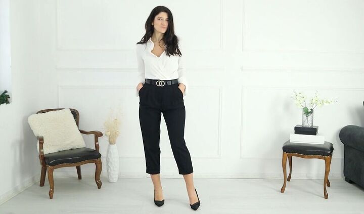 1 pair of black pants styled 5 ways, Style black trousers