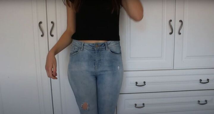 go from skinny to flared diy flare jeans, Make DIY flare jeans
