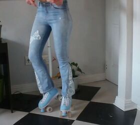 go from skinny to flared diy flare jeans, Simple DIY flare jeans