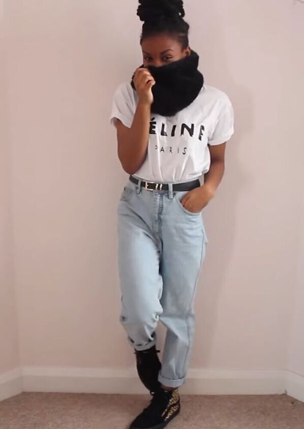 how to style mom jeans, Basic mom jeans style