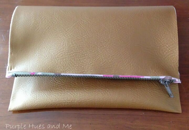 no sew zippered leather clutch necklace diy