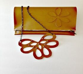 no sew zippered leather clutch necklace diy
