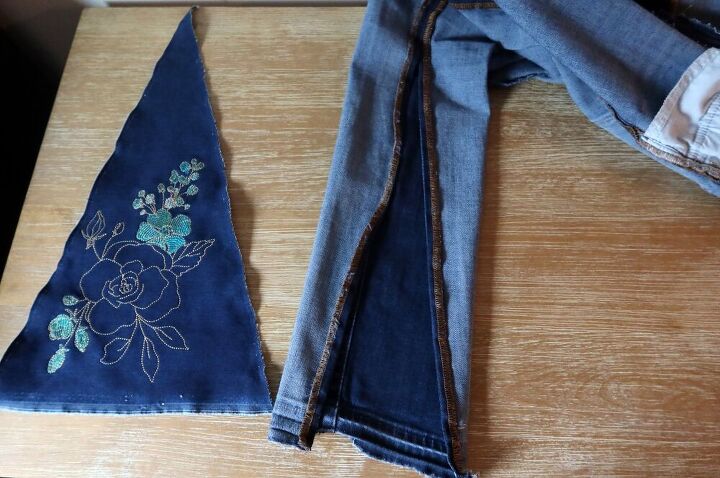 diy embroidered flare jeans