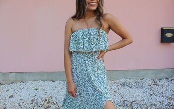 Strapless Maxi Dress Under $40: Green Floral Print