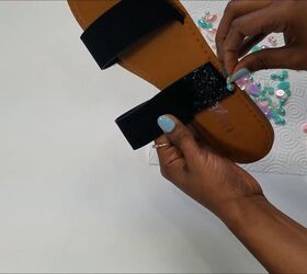 make your own easy diy sandals, DIY gemstone sandals