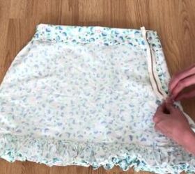 make this exquisite ruffle skirt crop top from upcycled fabric
