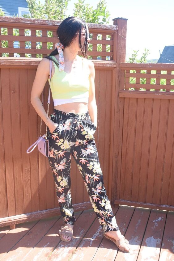 3 tops to wear i pair with floral pants on vacation