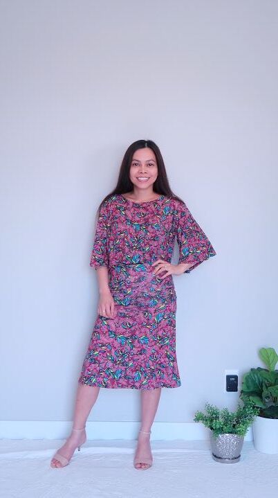 turn an old maxi dress to a billowy poncho crop top and a skirt set