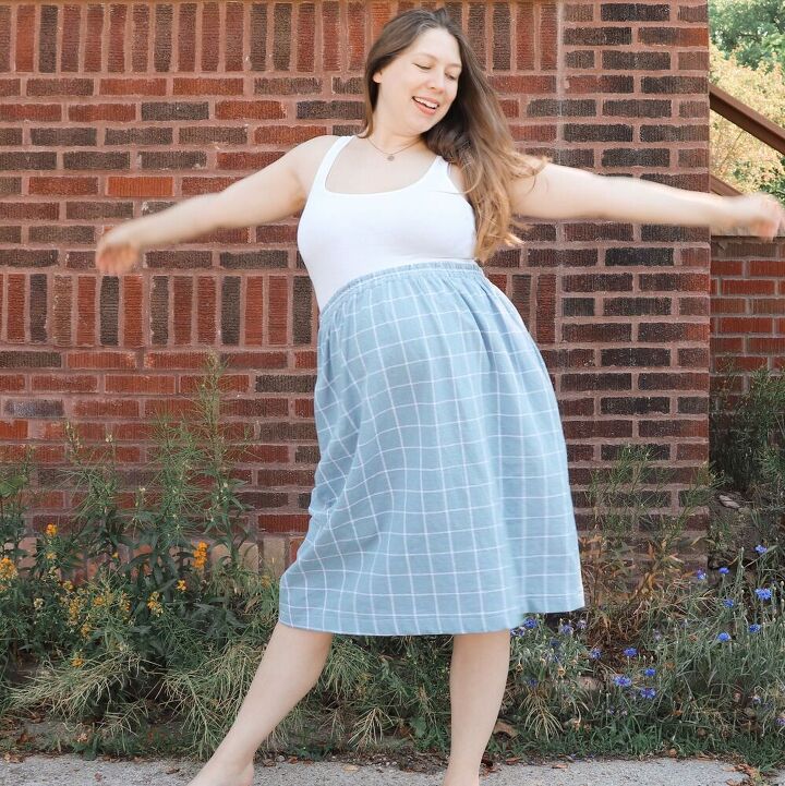 elastic waist gathered skirt tutorial