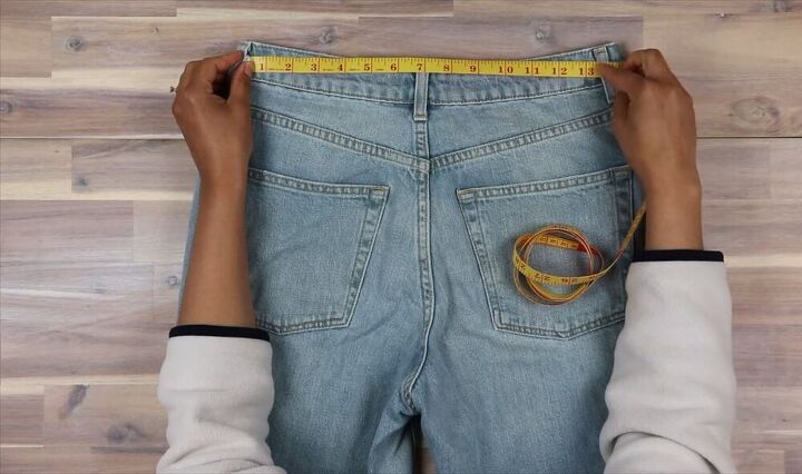 taking in jeans at the waist how to make a pants waist smaller hack, How to downsize jeans
