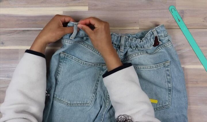taking in jeans at the waist how to make a pants waist smaller hack, How to downsize waist of jeans