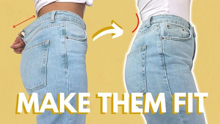 Taking in Jeans at the Waist: How to Make a Pants Waist Smaller Hack ...