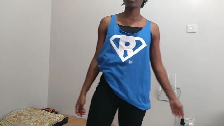 how to make a stringer shirt or gym tank from an old t shirt, DIY stringer tank