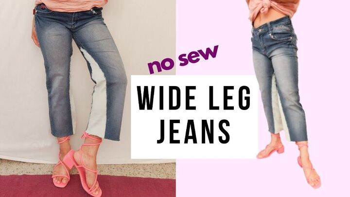 no sew wide leg jeans, DIY wide leg jeans
