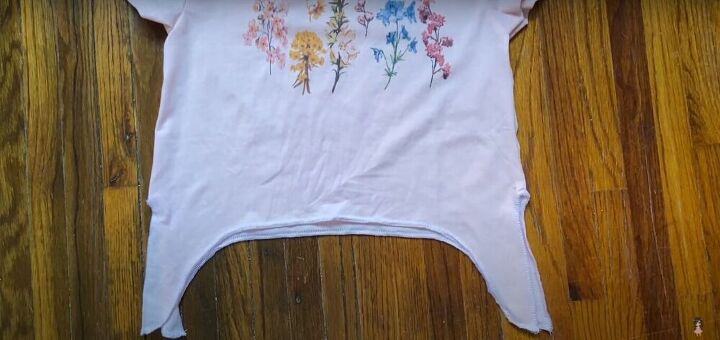 shirt to tied crop top upcycle