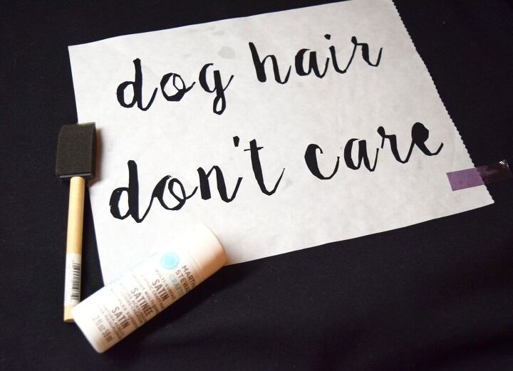 dog hair don t care another freezer paper stencil diy one crafdiy g