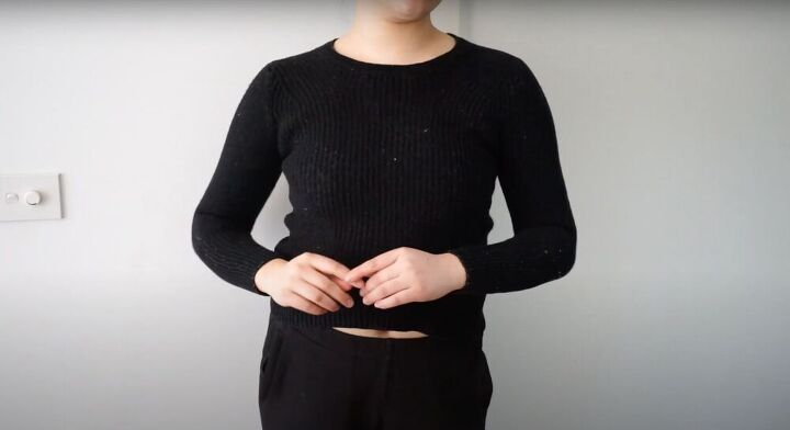 old to new long sleeve top refashion, Refashion clothes