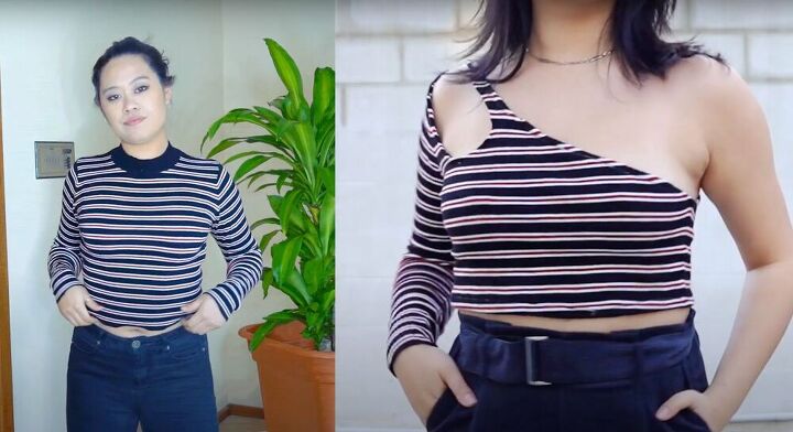 old to new long sleeve top refashion
