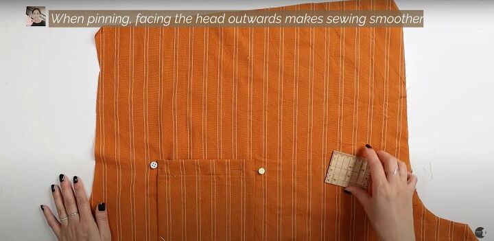 easy pomona pants sew along tutorial, Pinning Pomona pants fabric