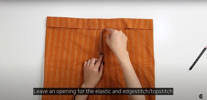 easy pomona pants sew along tutorial, Topstitching around bottom edge