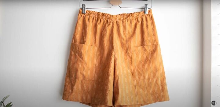 easy pomona pants sew along tutorial, Completed Pomona pant shorts
