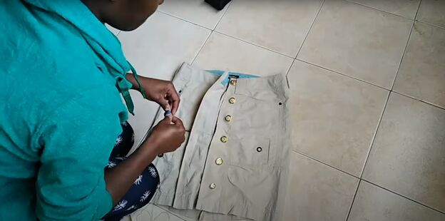 diy button up skirt, DIY button up skirt tutorial