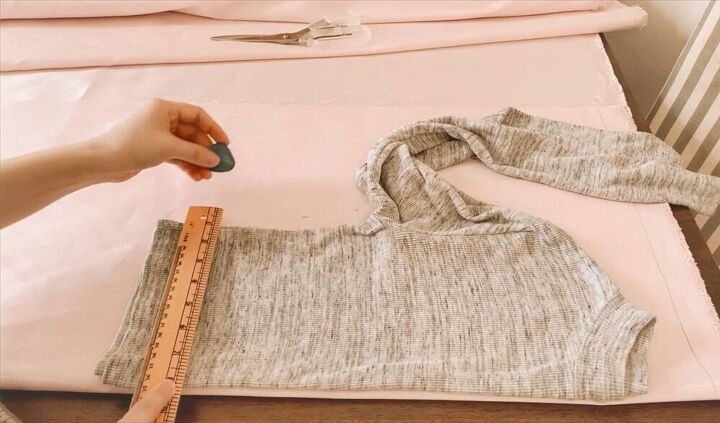 how to make a sleek chanel style jacket, Tracing around an old top