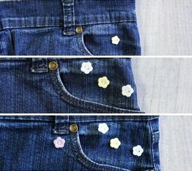 upstyle your old jeans with buttons