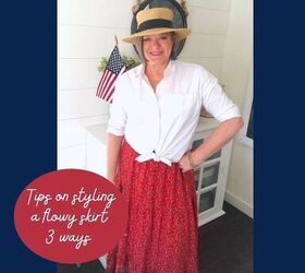 how to style long red flowy skirt 3 ways