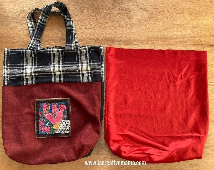 reversible tote bag pattern with embroidered patch