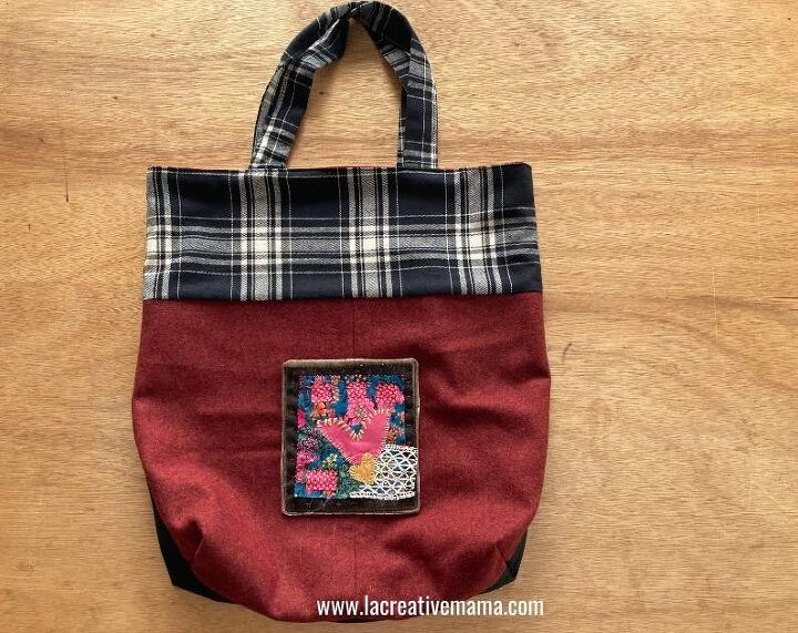 reversible tote bag pattern with embroidered patch