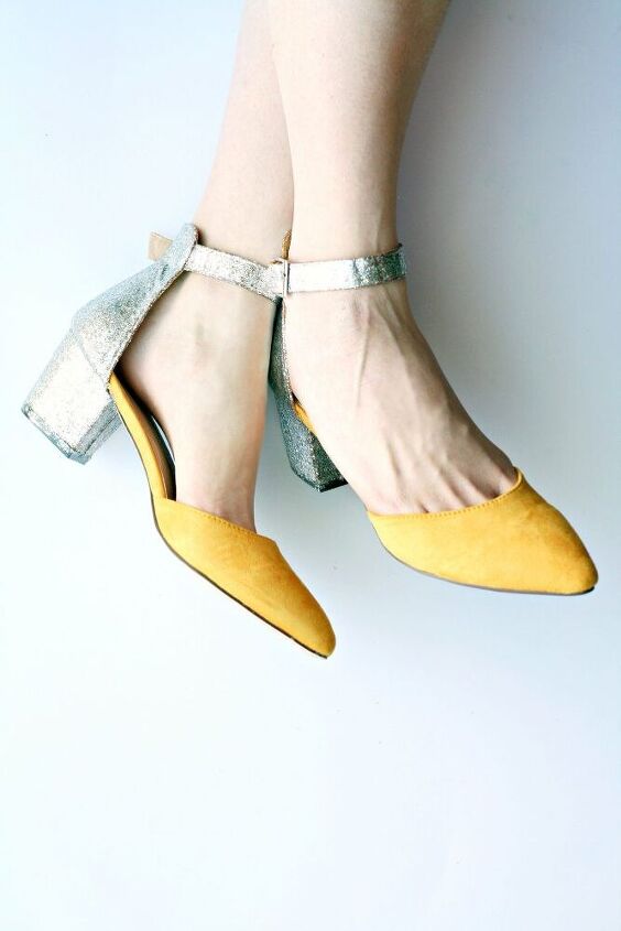diy color blocked mega glitter heels