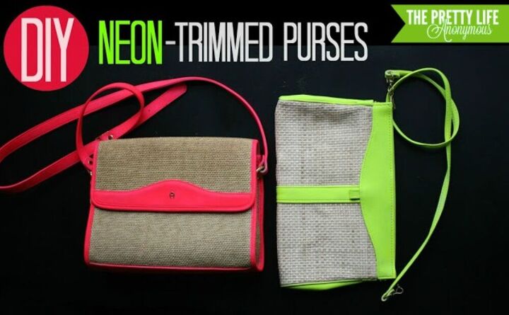diy neon trimmed purses