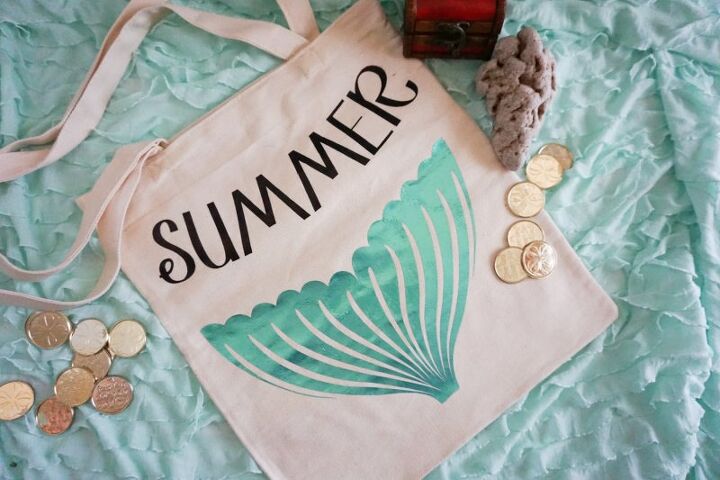 mermaid tail summer tote bag