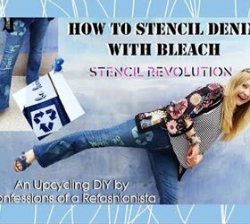 diy bleach stenciled jeans, How to stencil with bleach