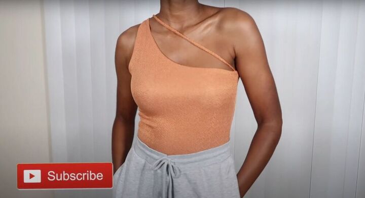 quick and easy one shoulder top from scratch, one shoulder top tutorial