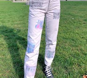 groovy bleach jeans and funky picture pants