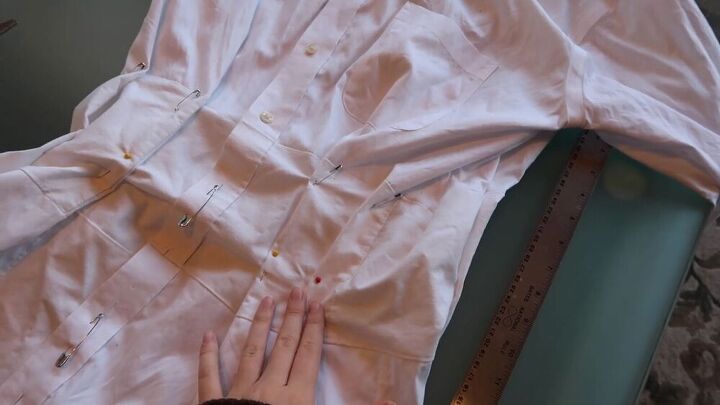 white shirt dress thrift flip tutorial, Basic white shirt dress