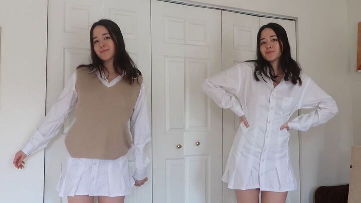 white shirt dress thrift flip tutorial, Easy white shirt dress