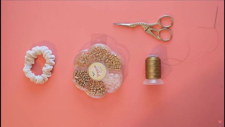 easy sewing tutorial scrunchie earrings diy, Materials for scrunchie earrings DIY